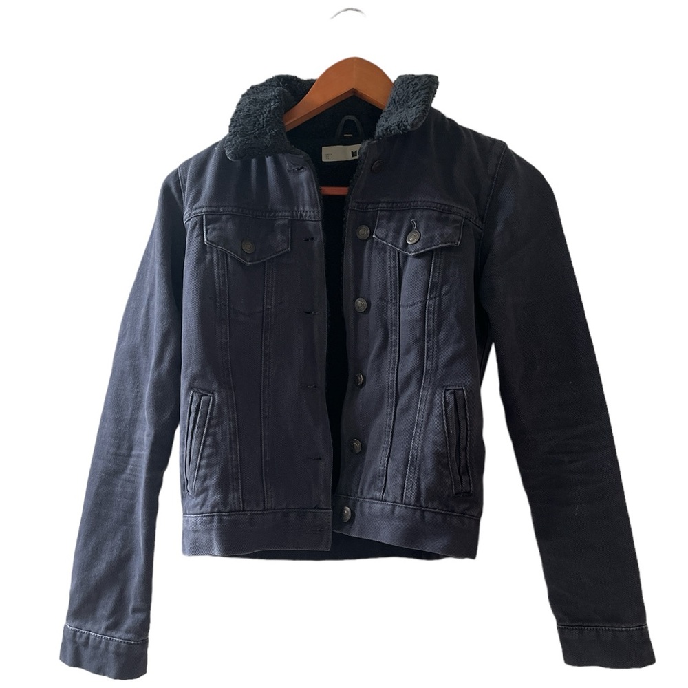 Dark Blue Sherpa Jean Jacket - image 1